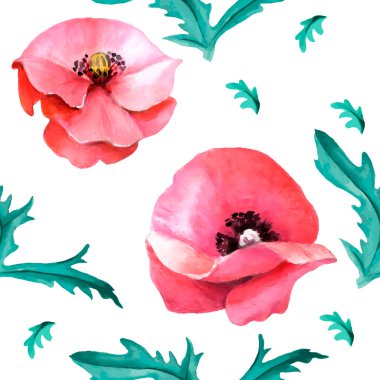 Kusursuz desen. Kalıplı çiçek. Suluboya tarzında bir vektör illüstrasyonu. Yazdırılmış materyalleri, işaretleri, nesneleri, web sitelerini, haritaları kullan.