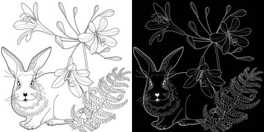 Sanat terapisi boyama sayfası. Flovers 'ın doğrusal görüntüsü. Resimler kartlar, çıkartmalar, duvar kağıtları ve diğer projeler için mükemmel.