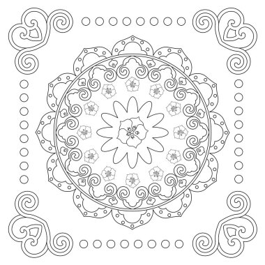 Güzel ve kusursuz bir kavram. Soyut mandala deseni, çiçek açan koleidoskop teması. Şirket, iş ve dekorasyon için harika.