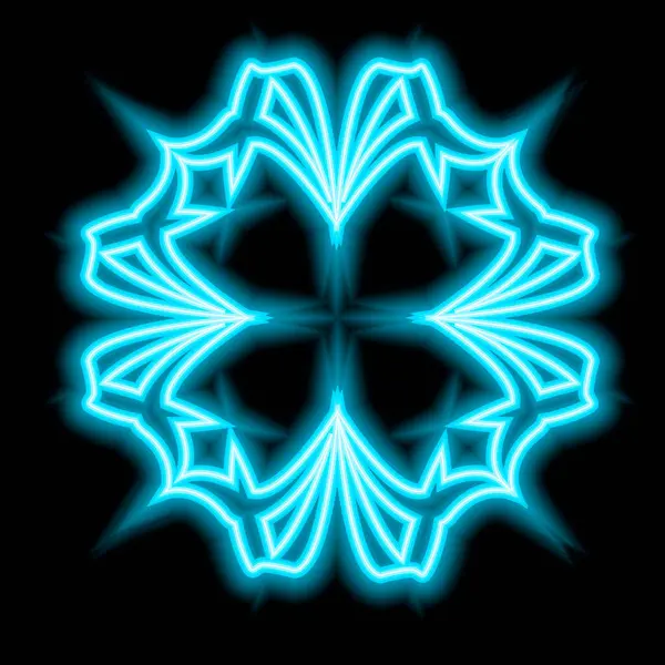 Parlak neon görüntü. Siyah arkaplanda neon eğimli desen. Dekor elementi. Tasarıma. Evrensel uygulama. Vektör illüstrasyonu