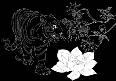 Sanat terapisi için boyama. Asya 'nın hayvanları ve çiçekleri. Renkli sayfalarla dolu bir dünya turu ile rahatlatıcı ve eğitici bir yolculuk.