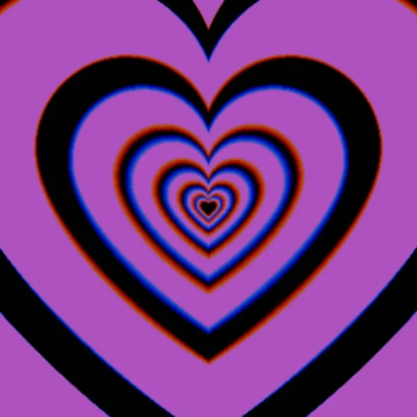Hipnotik Arıza Mor Kalp Bağımsız Grunge Deseni — Stok fotoğraf