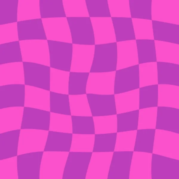 Groovy Paars Roze Schaakbord Y2K Patroon — Stockfoto
