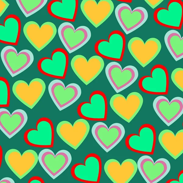 Υπνωτικό Σχέδιο Πράσινης Καρδιάς Νέον — Φωτογραφία Αρχείου