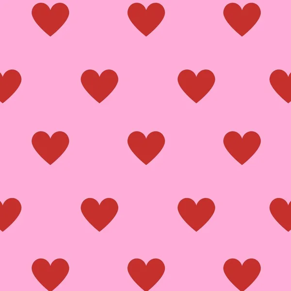 Rosa Vermelho Bonito Simples Coração Padrão — Fotografia de Stock
