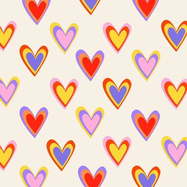 Υπνωτική Καρδιά Stripe Πολύχρωμο Μοτίβο Αγάπης — Φωτογραφία Αρχείου