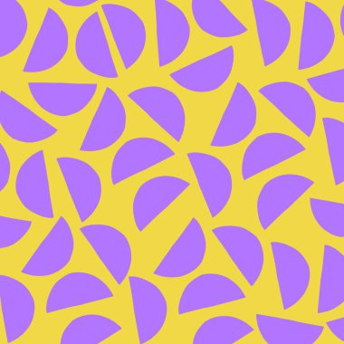 Mor Yeşil Yarım Çember Deseni