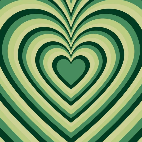 Hipnotyczny Zielony Serce Niezależne Wzór — Zdjęcie stockowe