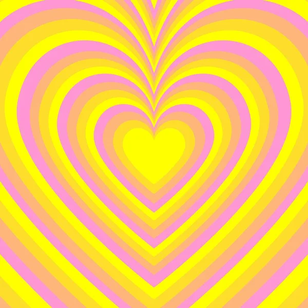 Hipnótico Amarelo Rosa Coração Indie Pattern — Fotografia de Stock
