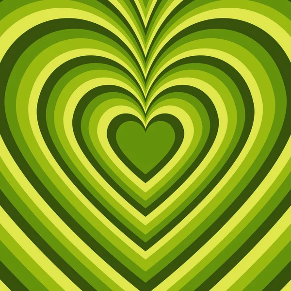 Hipnotik Yeşil Kalp Bağımsız Deseni — Stok fotoğraf