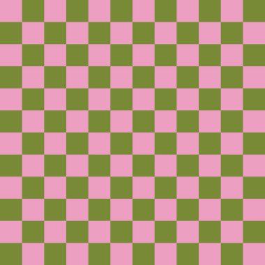 Mini Pembe Damalı Satranç tahtası Y2K Deseni 