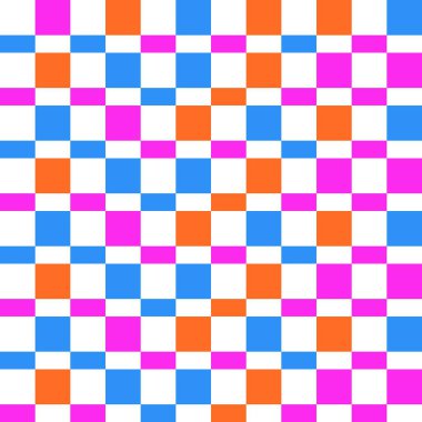 Mini Renkli Soyut Seçili Satranç tahtası Y2K Deseni