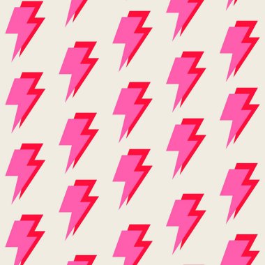 Şimşek Pembesi Arkaplan Y2K Deseni