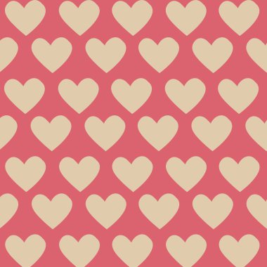 Bej kırmızısı şirin basit kalp deseni 