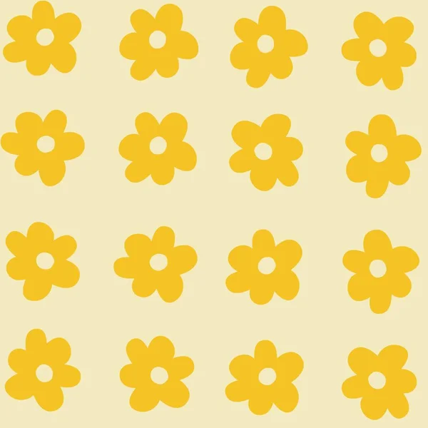 Retro Yellow Beige Flower Preppy Y2K Pattern
