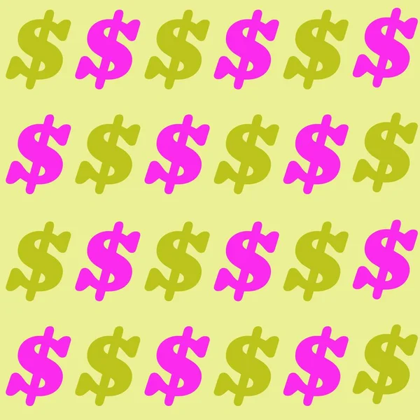 Neon Zielony Różowy Dolar Typografia Y2K Wzór Zdjęcie Stockowe