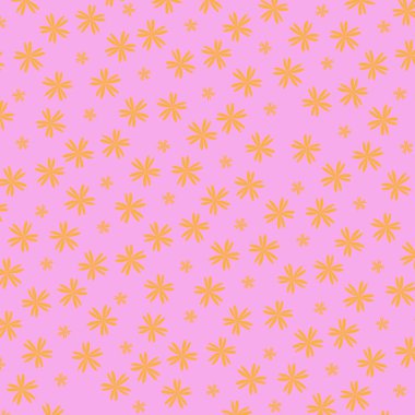 Preppy Orange Pink Hippie Flower Pattern