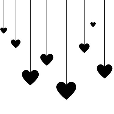 Black And White Heart String