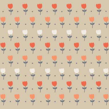 Natural Hippie Tulip Flowers Pattern