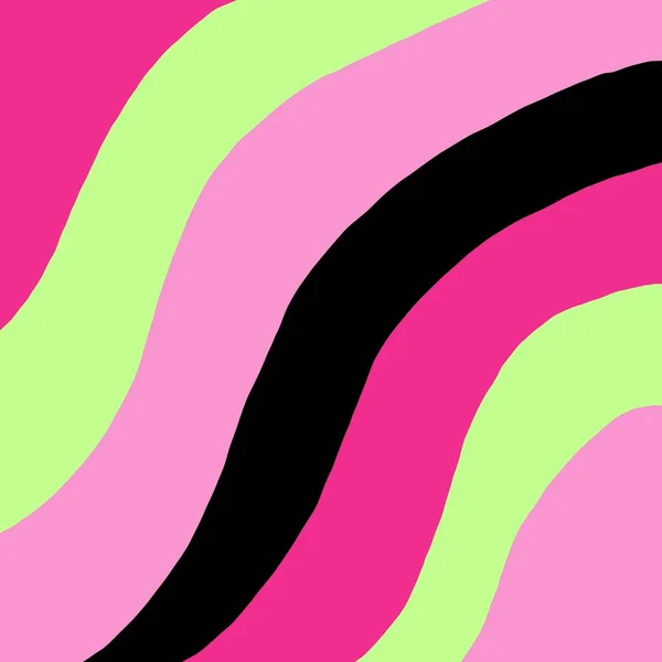 Neon Pink Green Płyn Wirujący Groovy Stripe Y2K Wzór Obraz Stockowy