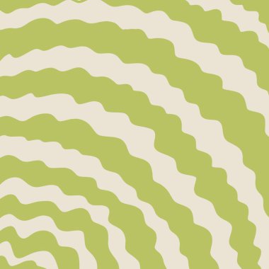 Yeşil Trippy Groovy Stripe 70 'lerin Sıvı Döndürme Şablonu