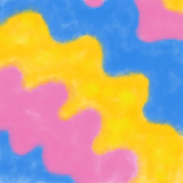 Yellow Pink Blue Diagonal Watercolor Blur Groovy Stripe Pattern