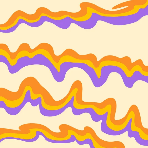 Orange Yellow Purple Groovy Stripe Liquid Swirl Pattern — Stock Photo, Image