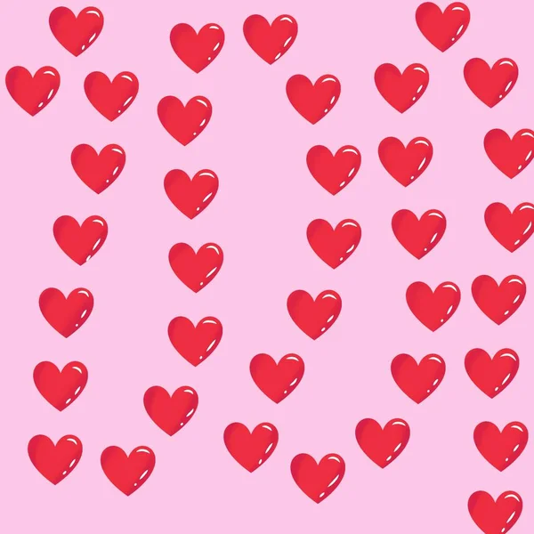 Κόκκινο Ρετρό Καρδιά Y2K Μοτίβο Ροζ Φόντο — Φωτογραφία Αρχείου
