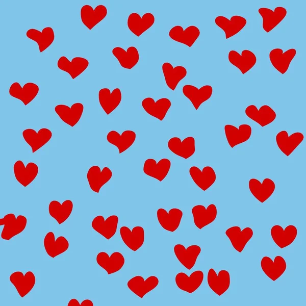 Czerwony Flipped Retro Heart Y2K Wzór Niebieskim Tle — Zdjęcie stockowe