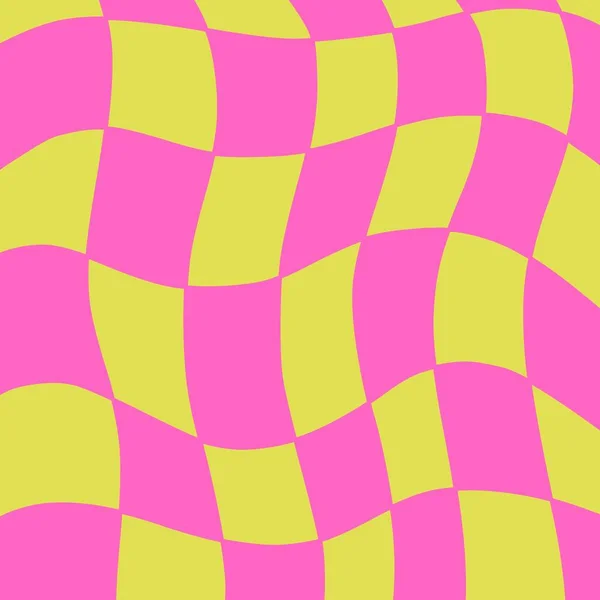 Neon Rosa Grön Groovy Checkered Mönster — Stockfoto