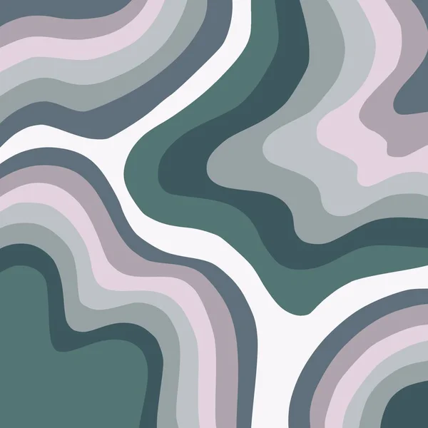 Абстрактный Retro Grey Green Trippy Wavy Liquid Stripe Pattern — стоковое фото
