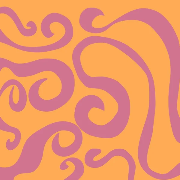 Abstract Orange Purple Liquid Swirl Groovy Stripe Y2K Pattern — Stock Photo, Image
