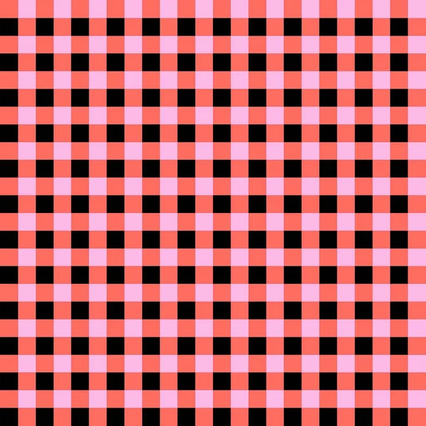 Zwart Oranje Roze Schaakbord Geruit Gingham Y2K Patroon — Stockfoto
