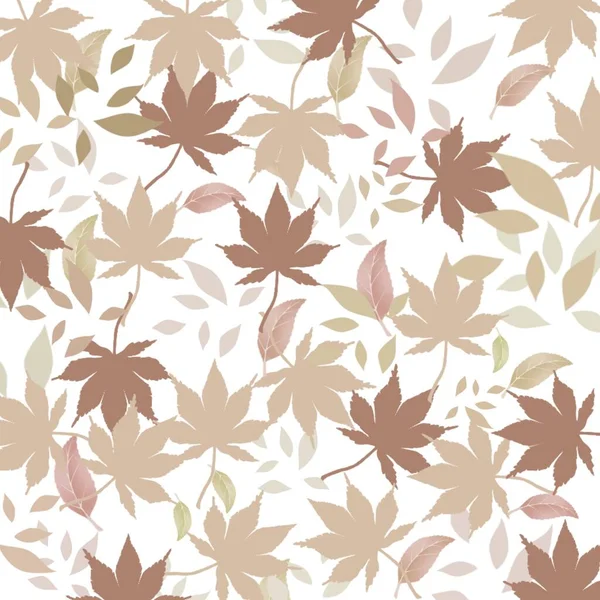 stock image Brown Autumn Floral Leaves Y2K Pattern With White Background