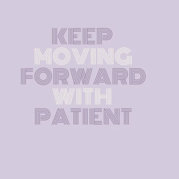 Keep Moving Forward Patient Hippy Purple Typography Quote — Zdjęcie stockowe