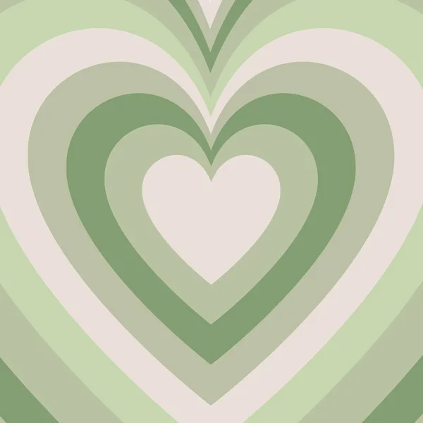 Sage Green Hypnotic Heart Y2K Patterns 免版税图库图片