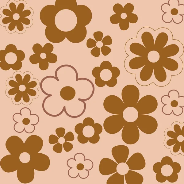 Brown Autumn Retro Y2K Hippie Flower Patent — стоковое фото