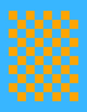 mavi turuncu dama tahtası deseni