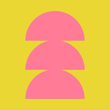 Neon Yeşil Pembe Yarım Çember Yarım Ay Orta Çağ Modern 