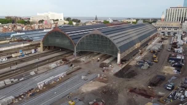 Obras Ingeniería Renovación Entrada Carreteras Estación Retiro — Vídeo de stock
