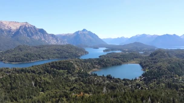 Gipfel Des Cerro Campanario Bariloche Einem Sonnigen Sommertag — Stockvideo
