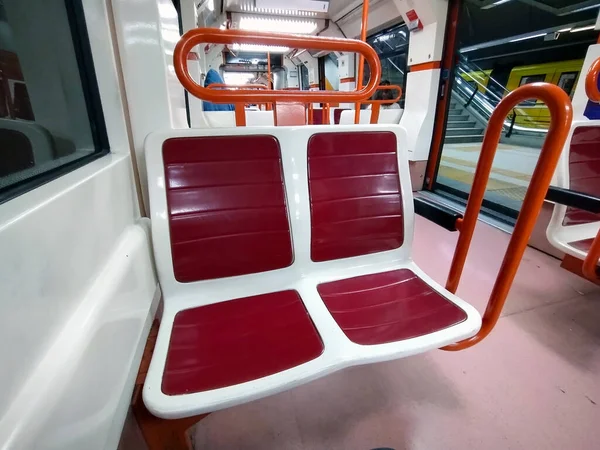 Üres Ülés Buenos Aires Metrószerelvény Miatt Közlekedési Sztrájk — Stock Fotó