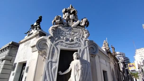 Grób Nastolatka Pochowanego Żywcem Katalepsją Cmentarzu Recoleta Buenos Aires — Wideo stockowe