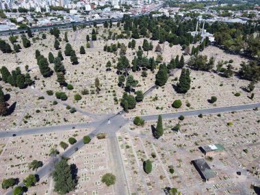 La Chacarita Mezarlığı 'nın mezarlık manzarası.