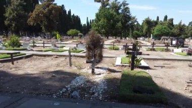 La Chacarita mezarlığının zemin katındaki panoramik uçuş.