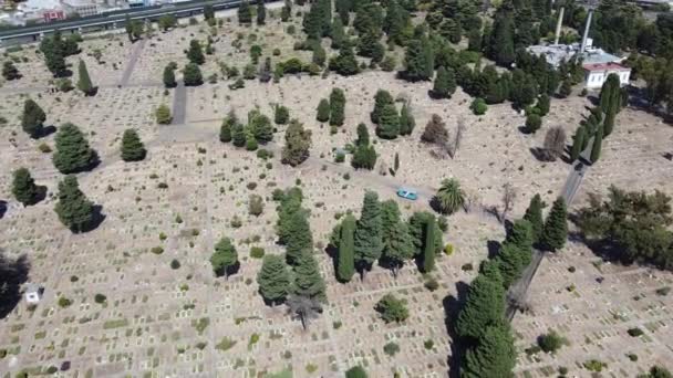 チャカリタ墓地墓 火葬場 ヴォールトの一般的な空中風景 — ストック動画