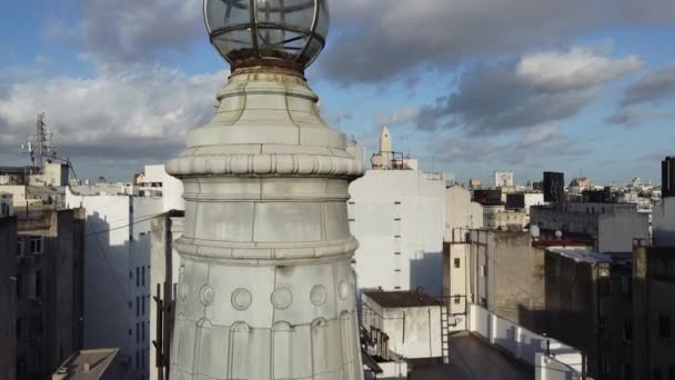 Střechy Terasy Dómy Majáky Centru Buenos Aires Obelisk — Stock video