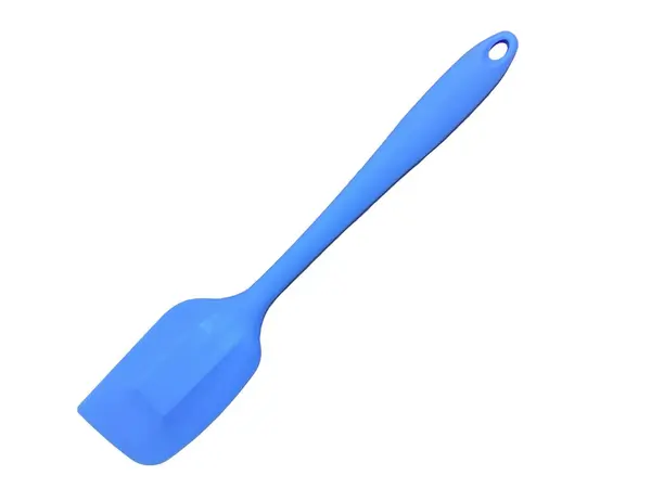 Silicone Pastry Spatula Blue Plastic Handle — стокове фото
