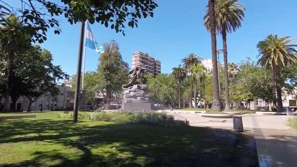 Gran Buenos Aires区San Martin广场的公共花园 — 图库视频影像