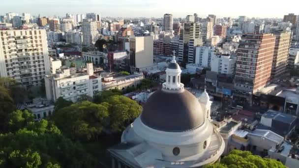 Barrancas Belgrano Cabildo Avenue Buenos Aires Kulatý Kostel — Stock video